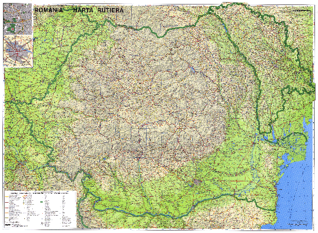 Romania Harta Rutiera