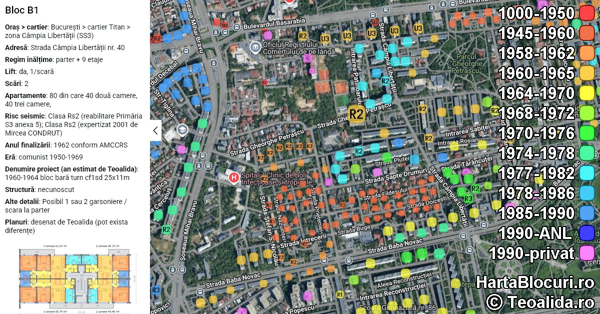 Harta cu blocuri in Google Maps