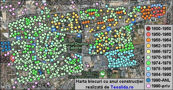 Harta Bucuresti cu blocuri