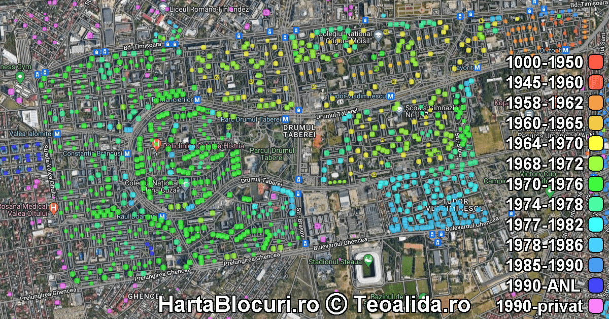 Harta Bucuresti cu blocuri