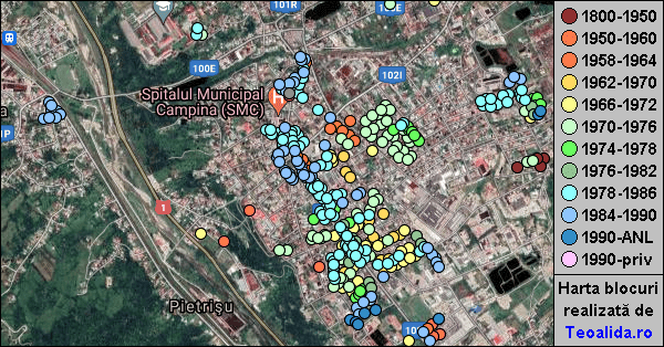 Harta Campina cu blocuri