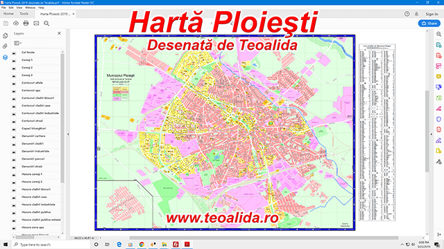 Harta Ploiesti de perete