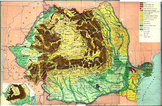 Harta unitatilor de relief din Romania