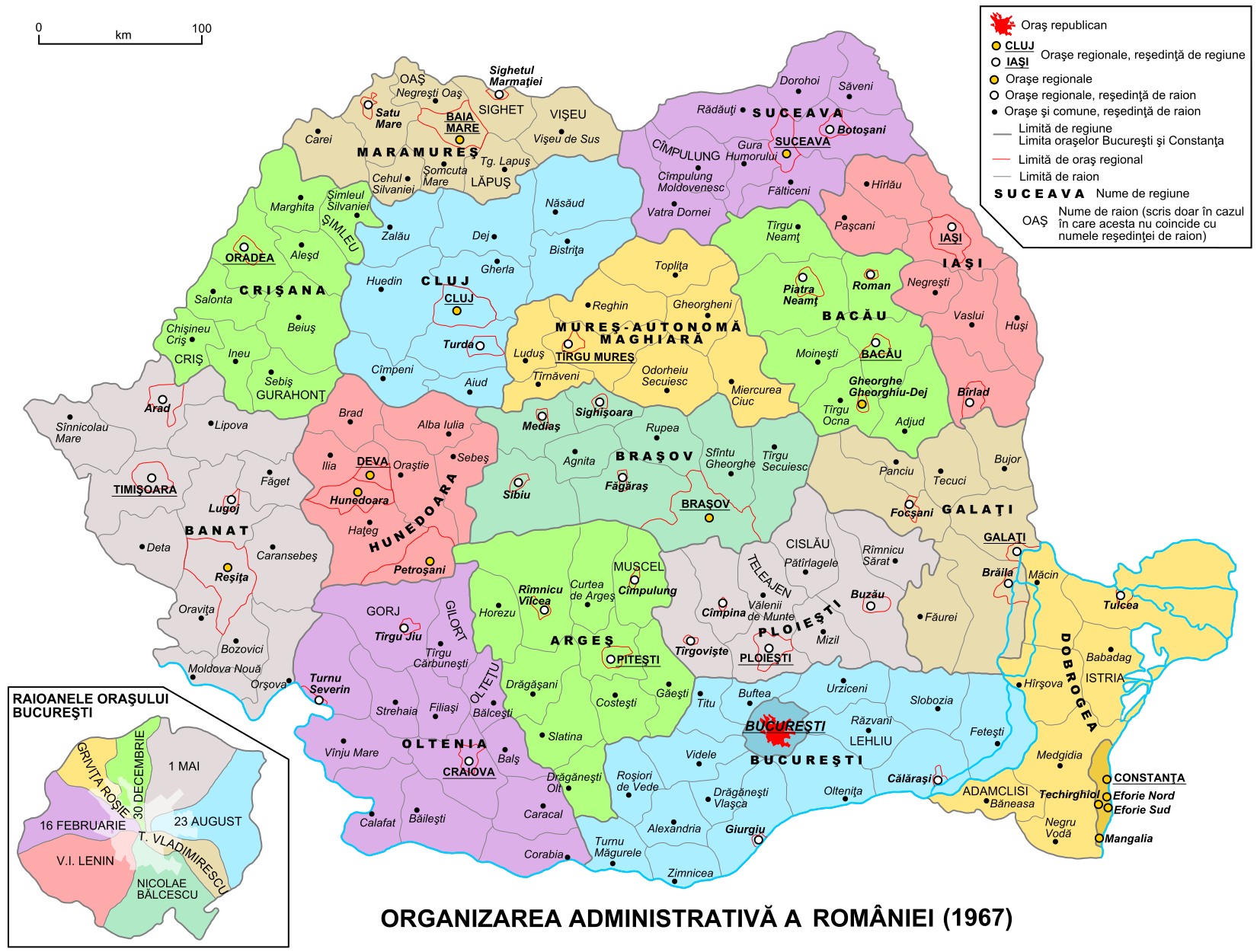 Harta Romania 1967
